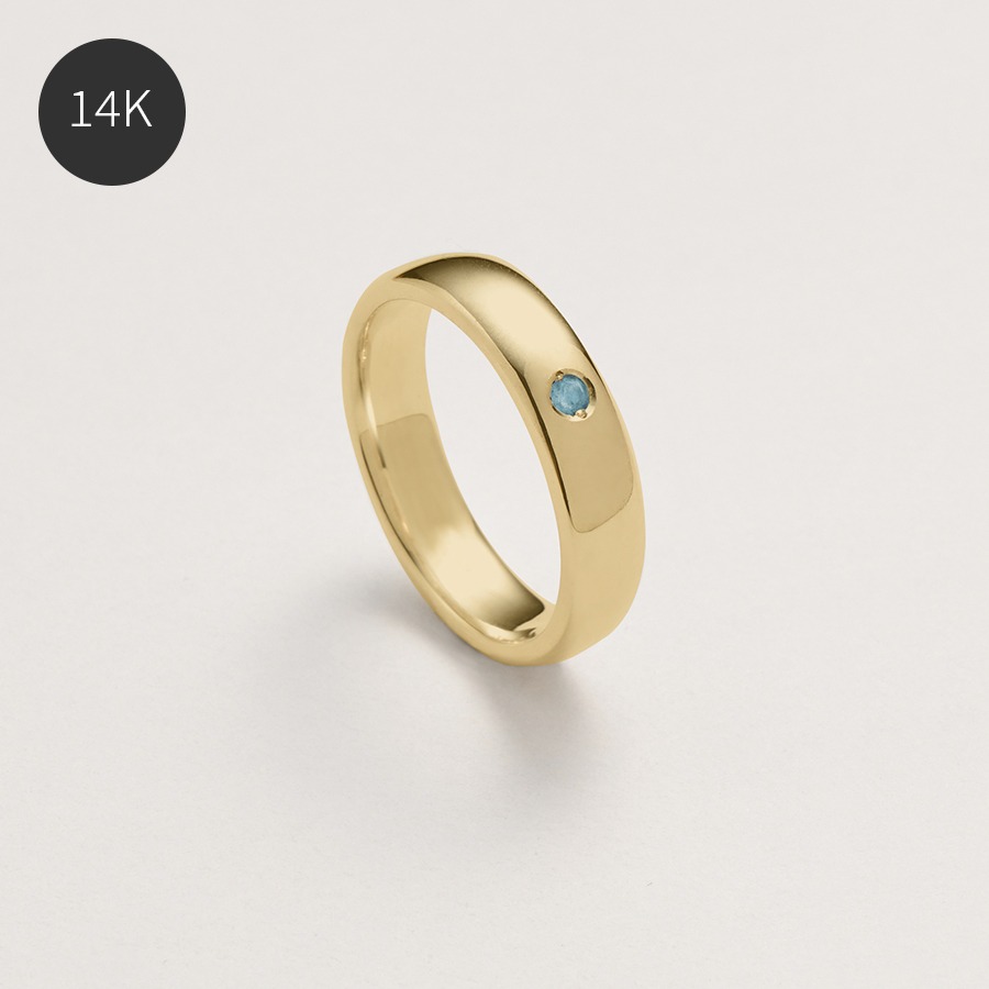 14k Natural Birth-stone Dome 5mm Engage Ring